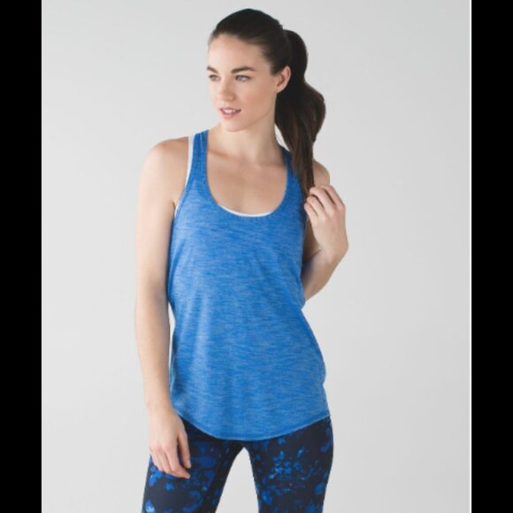 lululemon athletica Tops - Lululemon Blue Racerback Tank Top Lightweight Athletic Yoga Gym Top Size S